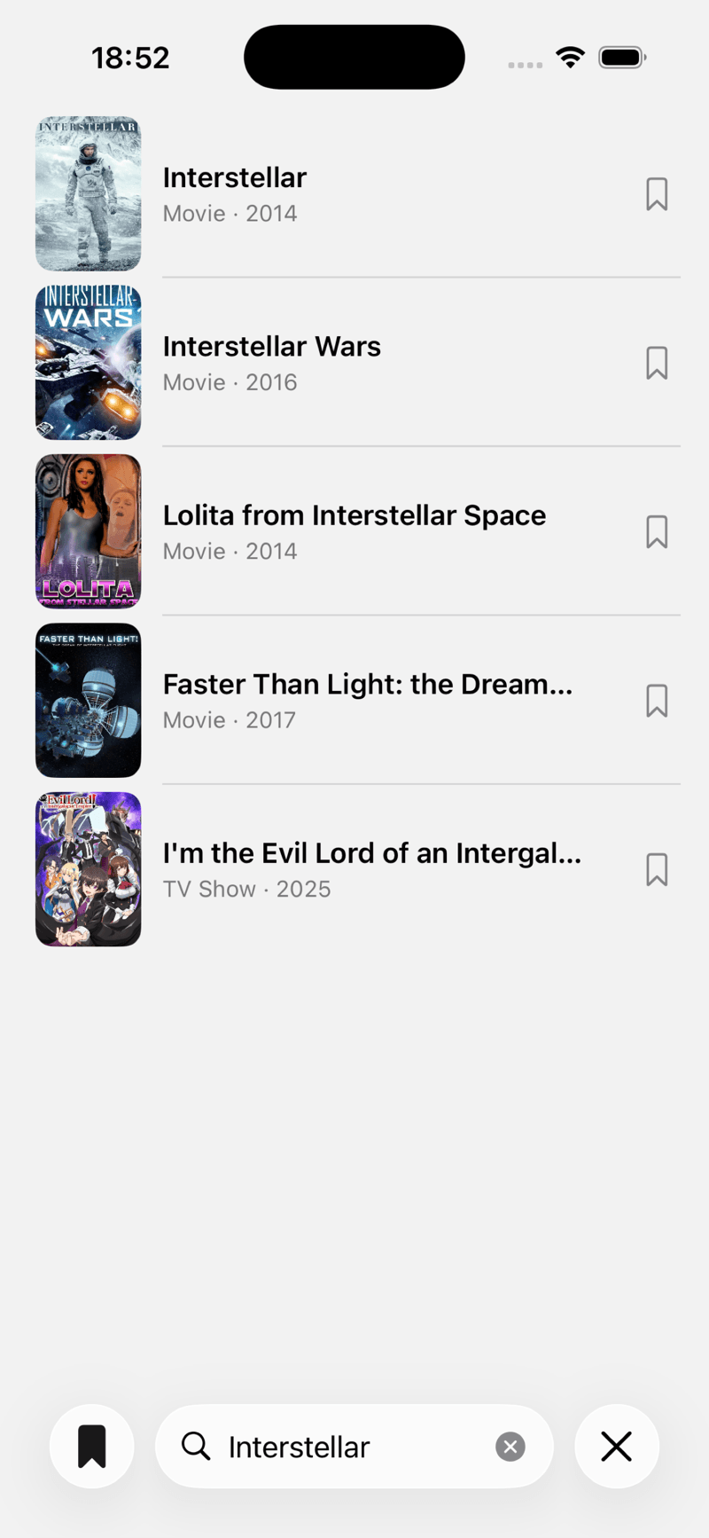 Búsqueda de Showkeep mostrando un título con las apps de streaming que lo tienen
